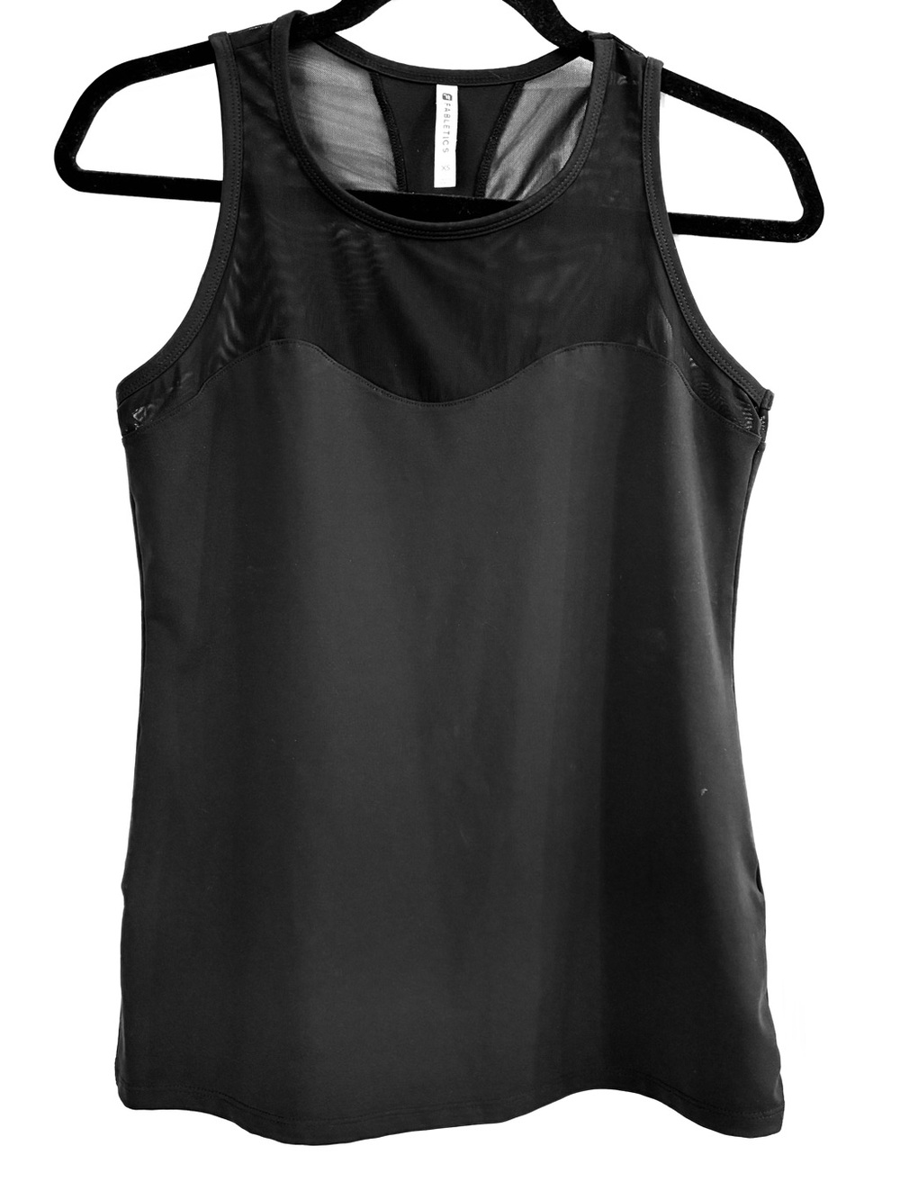 FABLETICS Black Mesh Yoke Athletic Tank Top